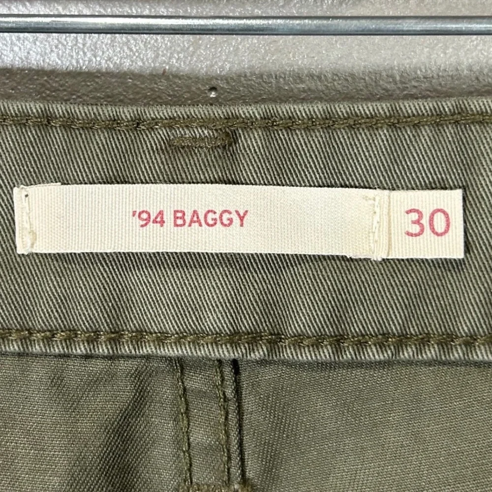 Levis 94 Baggy Cargo Pants Olive Green Cotton Utility Trousers 30x30 New